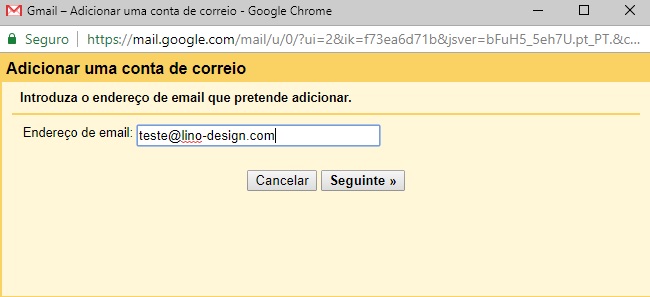 Configurar uma conta de e-mail profissional