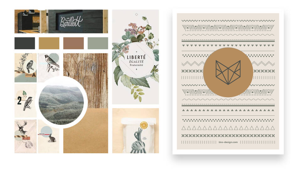 Palette de couleurs authentiques et naturelles pour logo et identité visuelle - Li-Nó Design graphique
