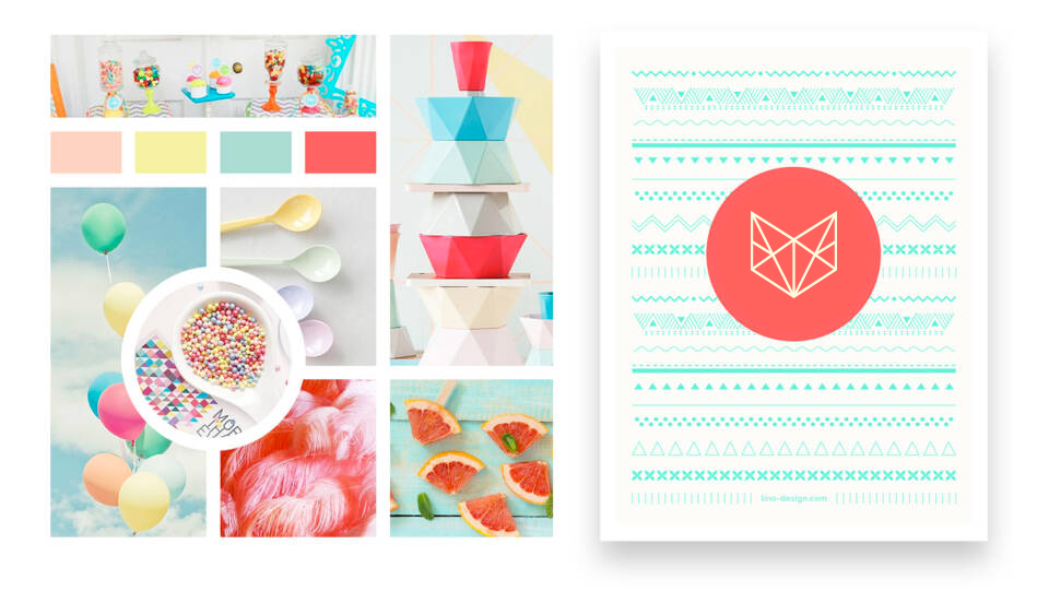 Palette de couleurs pop et dynamiques pour logo et identité visuelle - Li-Nó Design graphique
