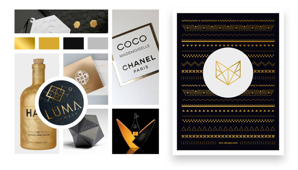 Palette de couleurs luxe pour logo et identité visuelle - Li-Nó Design graphique