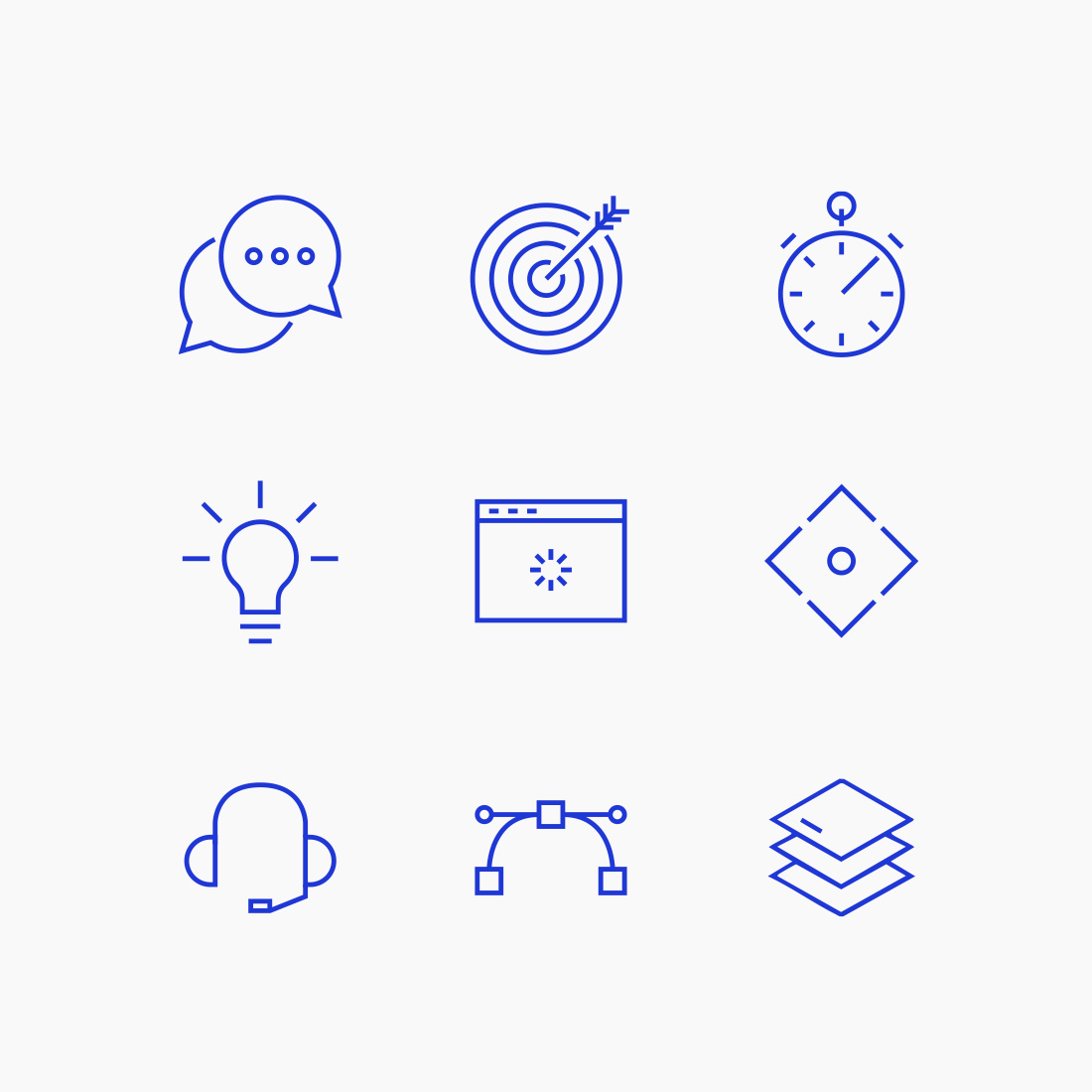 création d'icons et pictogramme - branding d'une agence digitale spécialiste du e-commerce